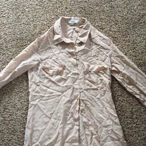 Long sleeve silk button down shirt